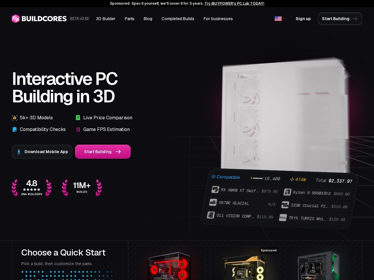 BuildCores全球国际版 | PC零件选拔器全球官网
